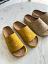 Kitty Print Open Toe Slide On